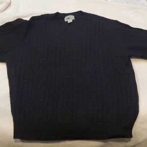 Black Cable Knit Crew Neck Jeffrey Banks Sweater